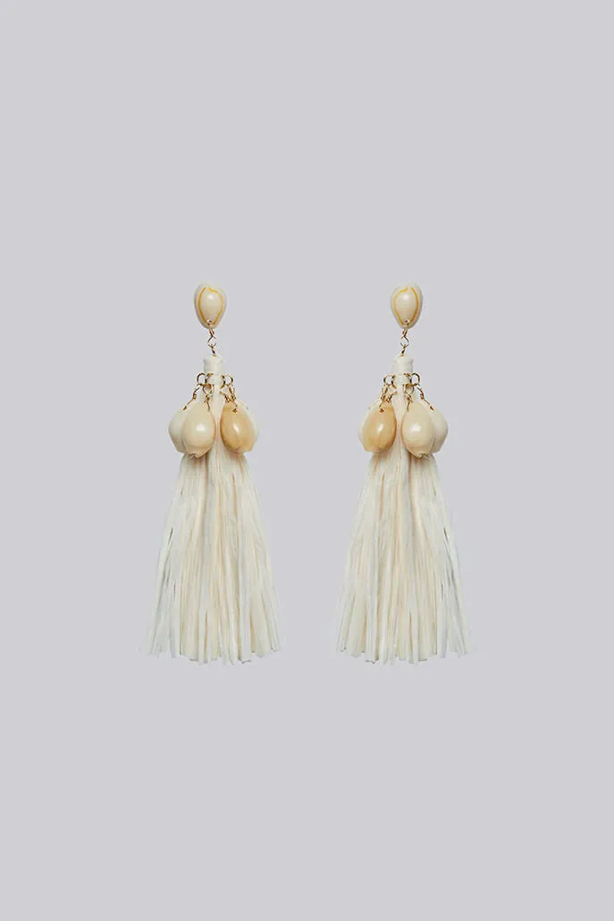 Louche Diana Shell and Tassel Earring