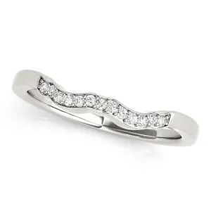 LOVCIA Luxury 14k White Gold Wave Design Diamond Wedding Band (1/15 cttw)
