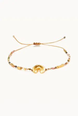 LUCKY CHARM SEMIPRECIOUS STONES BRACELET FORTUNE COOKIE