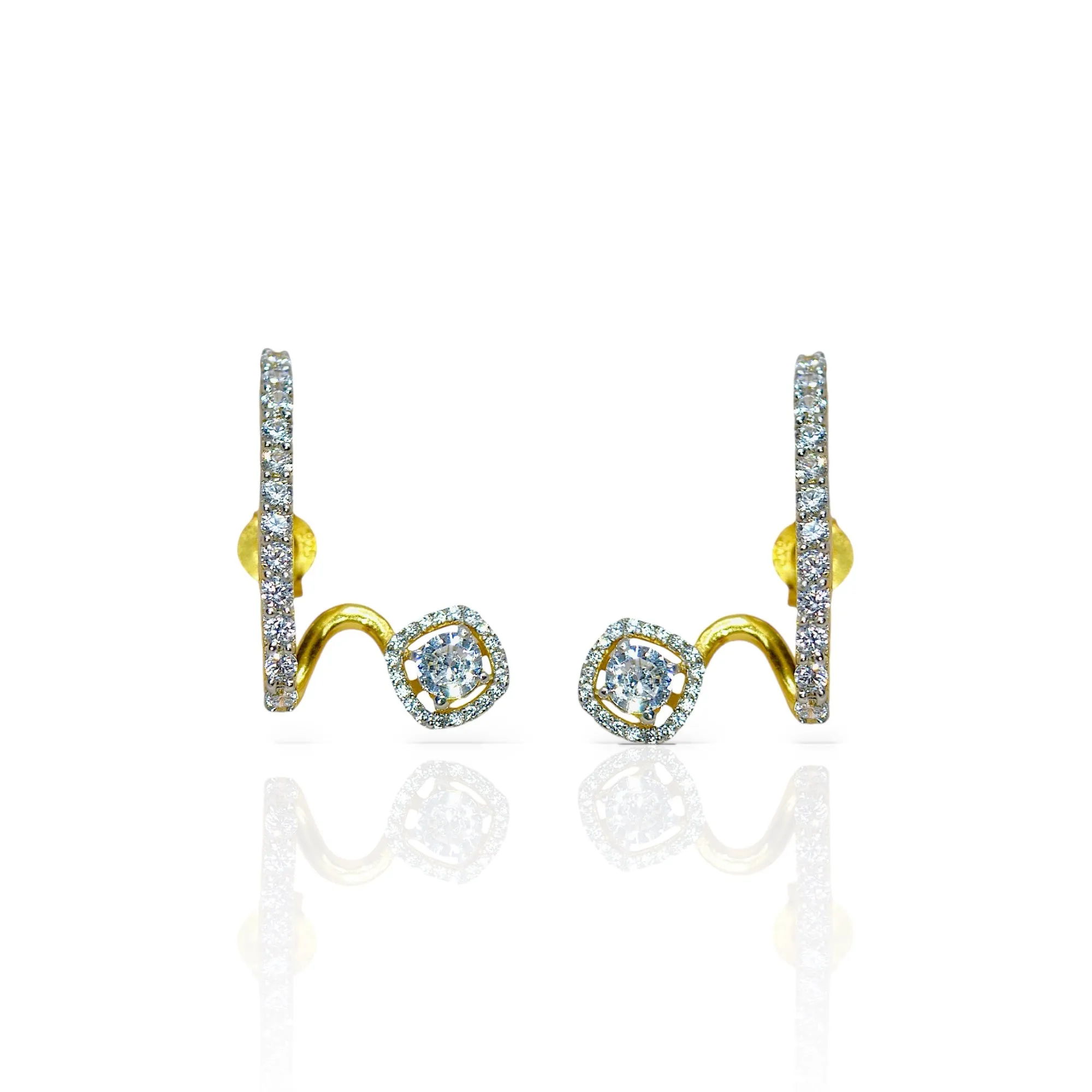 Luxe Solitaire Cuff Earrings