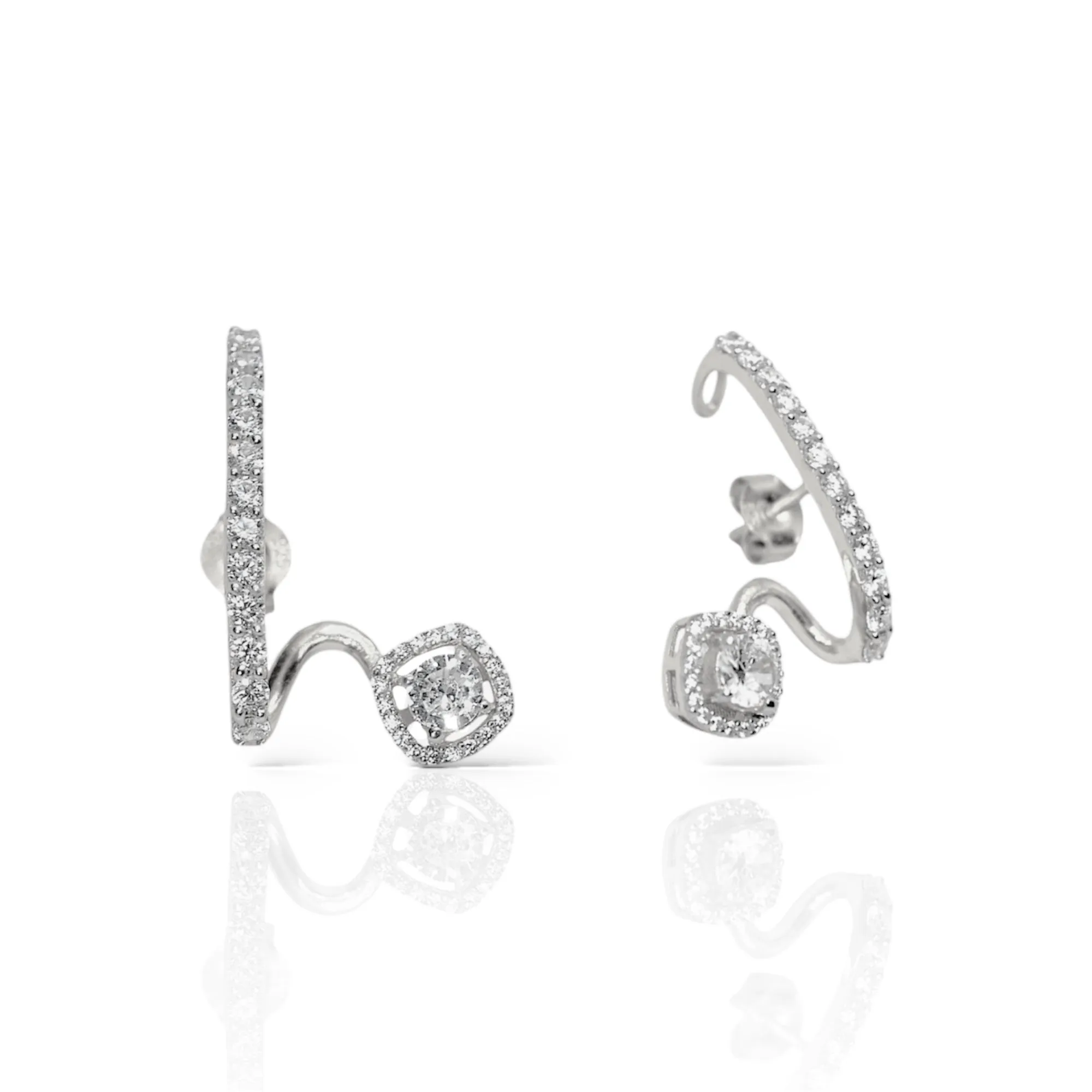 Luxe Solitaire Cuff Earrings