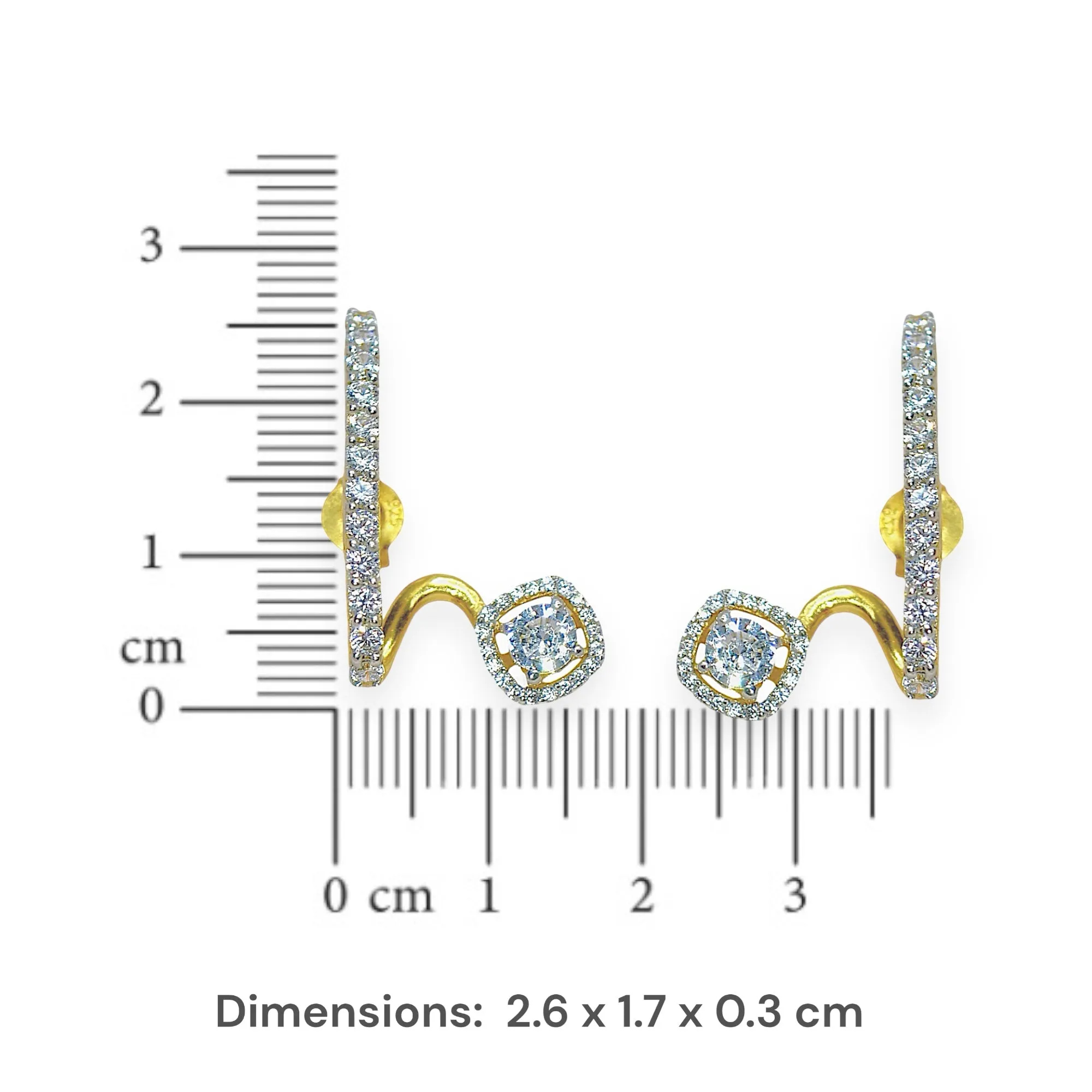 Luxe Solitaire Cuff Earrings