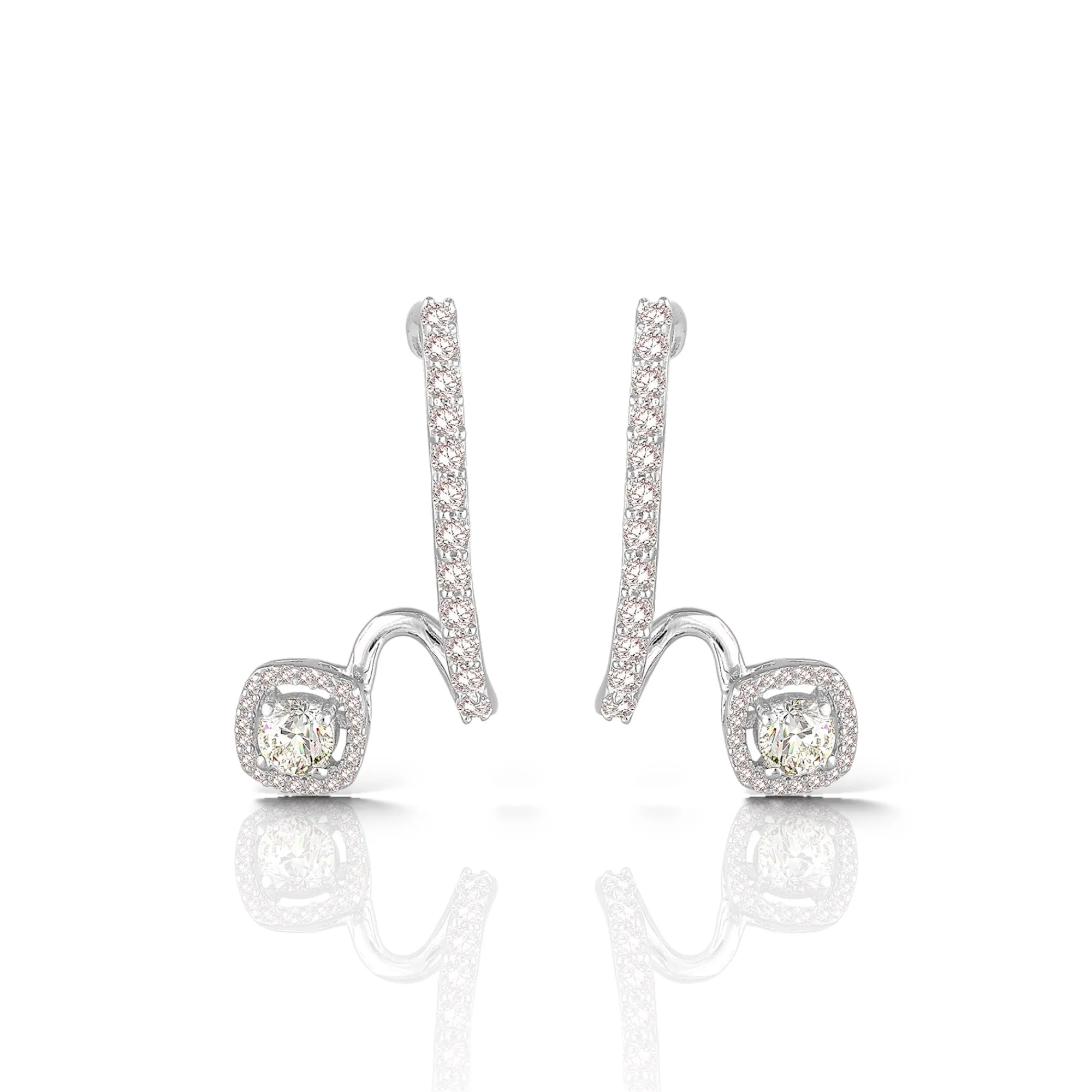 Luxe Solitaire Cuff Earrings