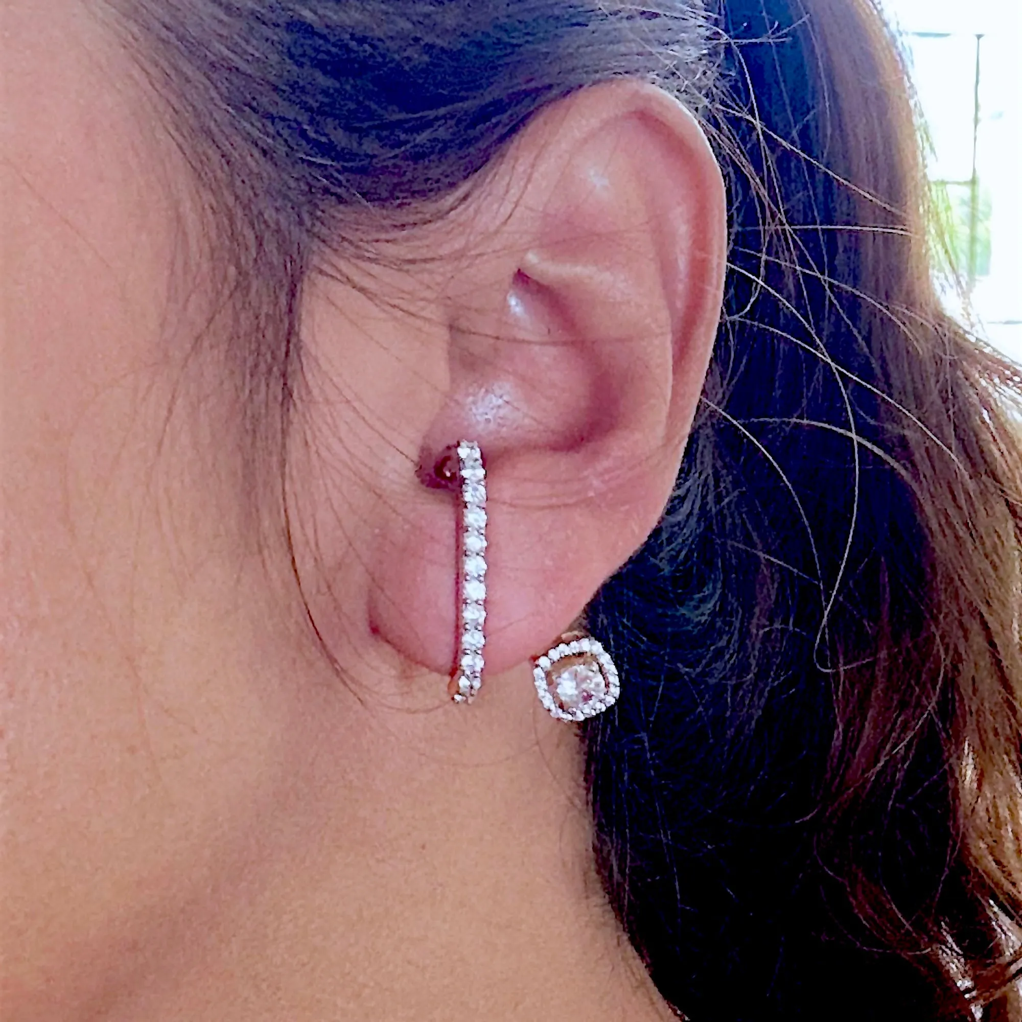 Luxe Solitaire Cuff Earrings