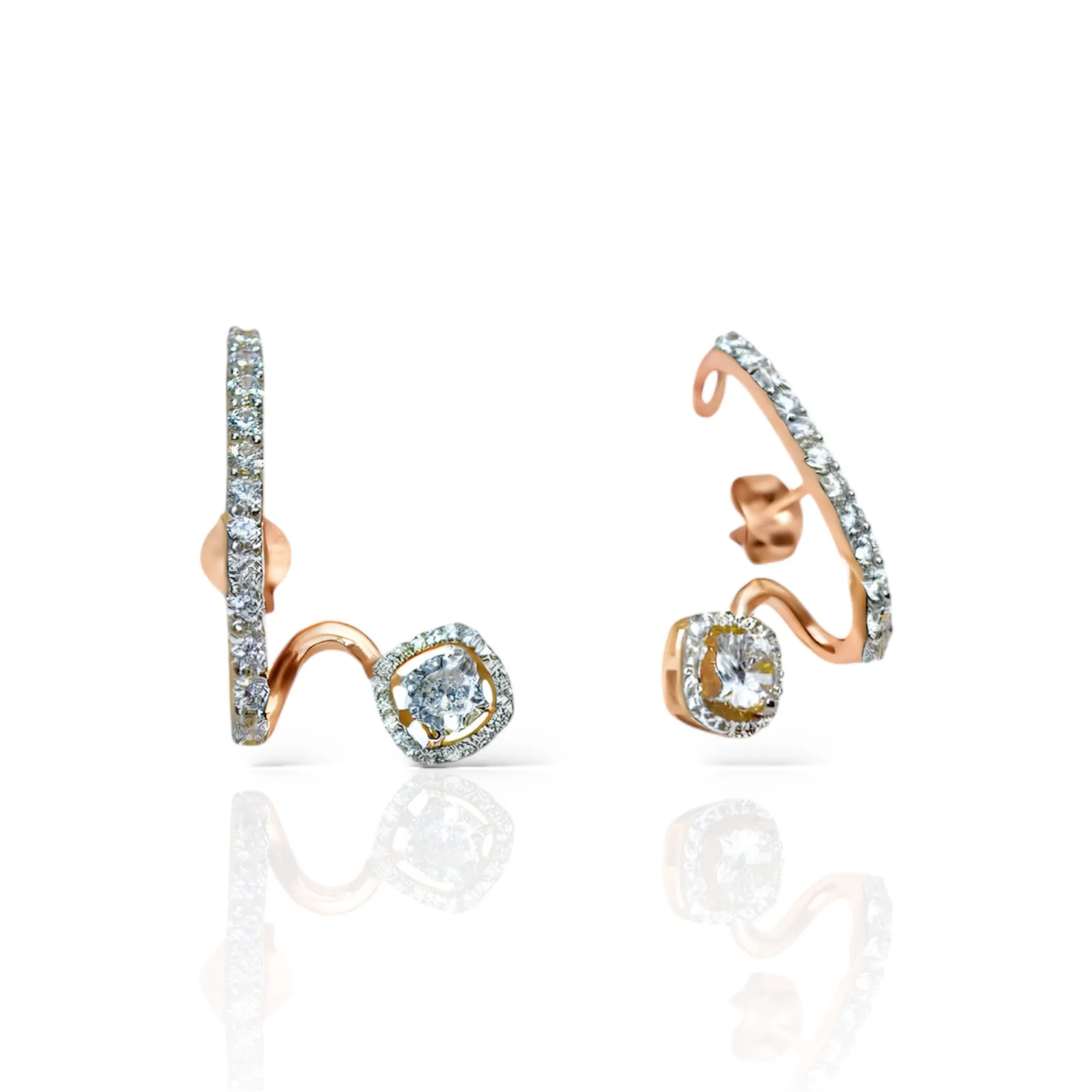 Luxe Solitaire Cuff Earrings