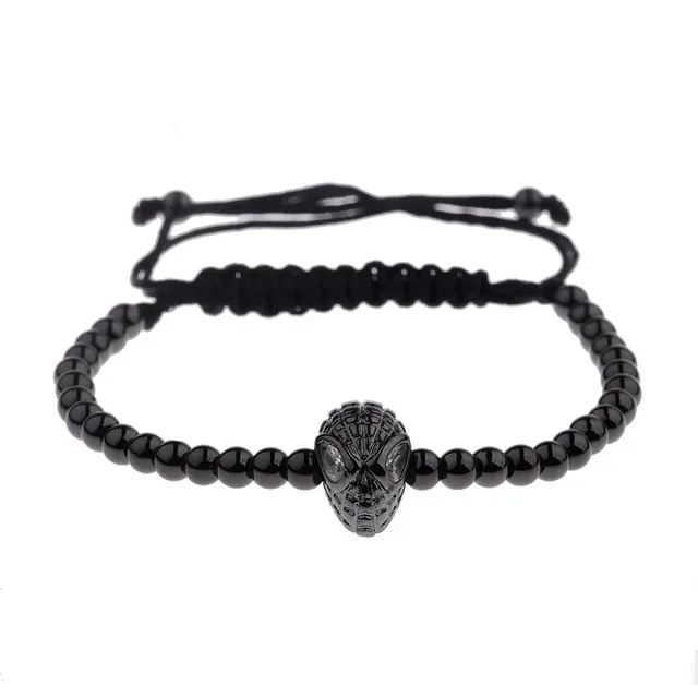 Luxury CZ Black ZirconCopper Beads Macrame Men Bracelets