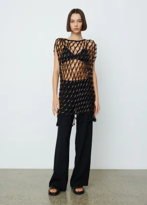 Macrame Bead Mini Dress