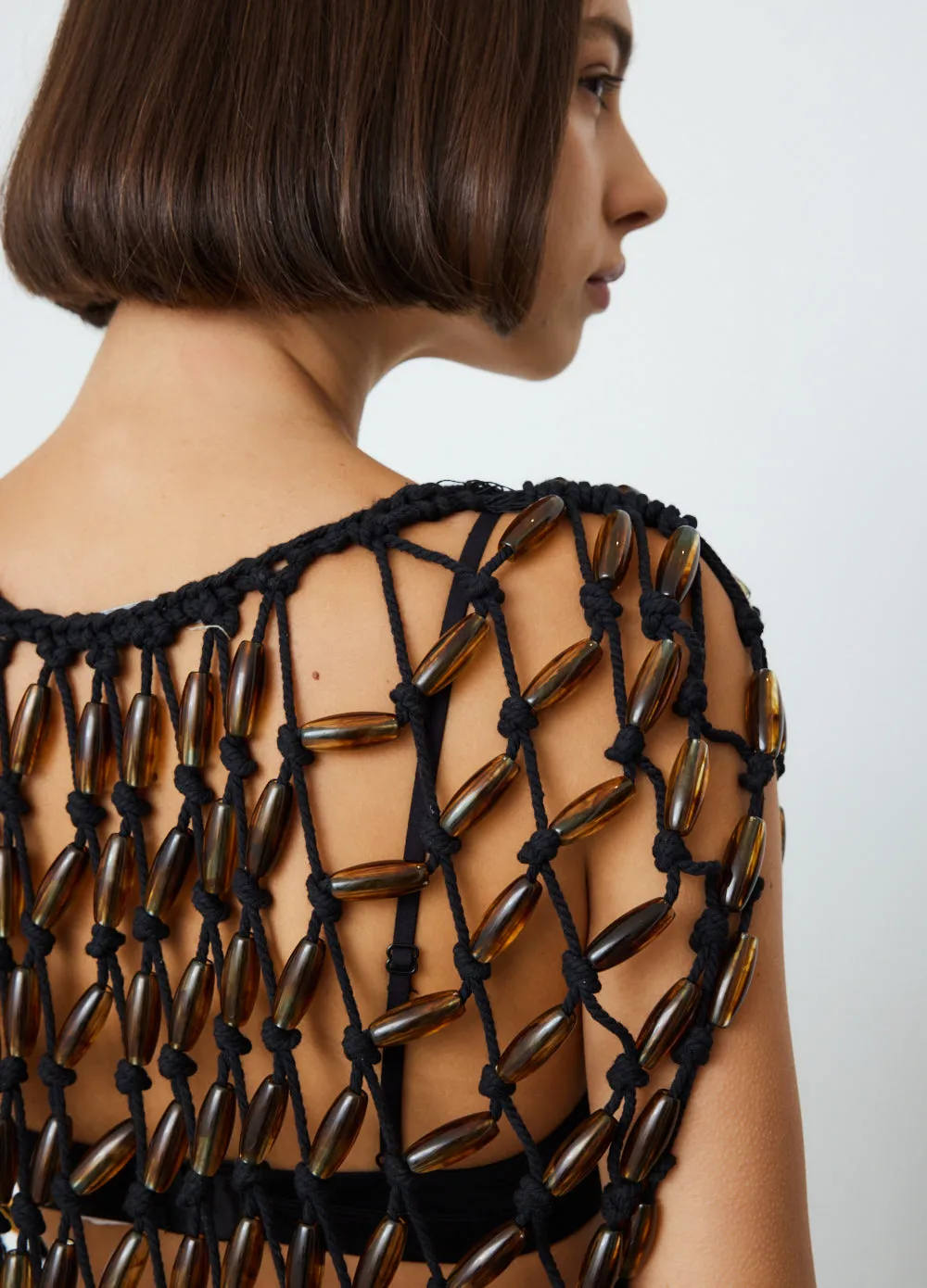 Macrame Bead Mini Dress