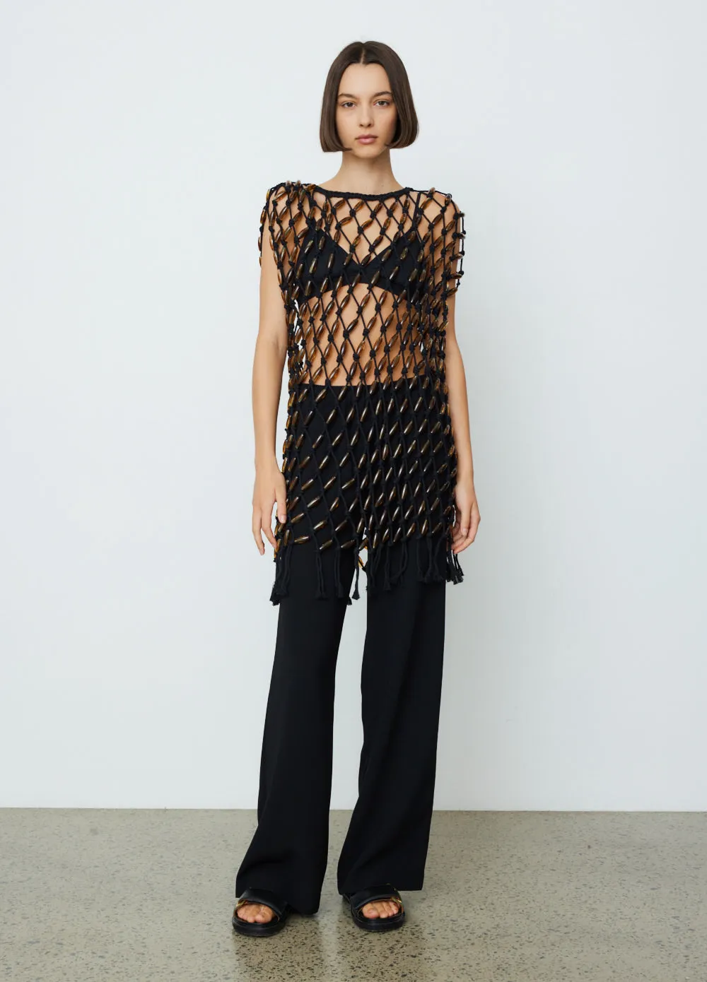 Macrame Bead Mini Dress