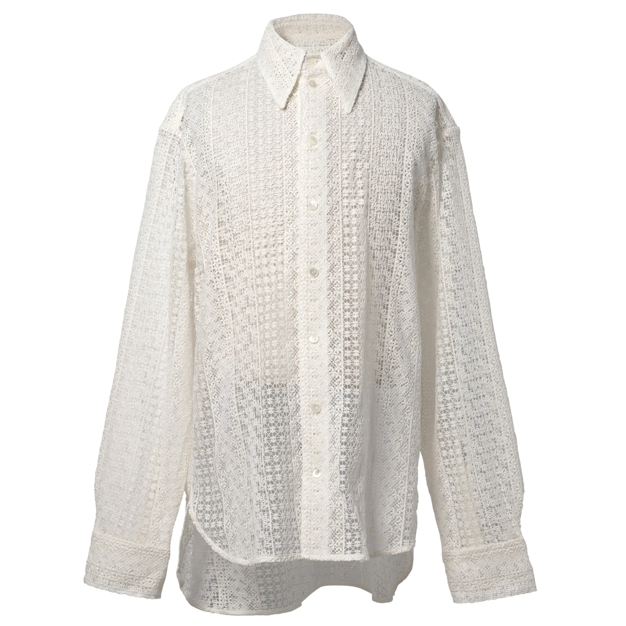 MACRAME TAILORED SHIRT / WHITE