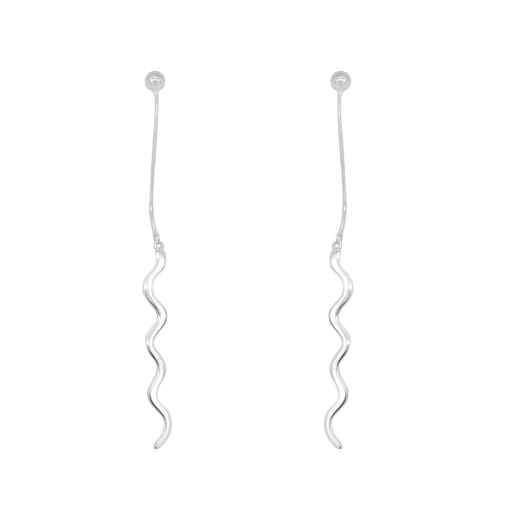 Maison Ball & Wave 925 Sterling Silver Drop Earrings