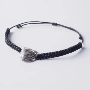 Master clam - macrame bracelet - silver 925 - black oxidation - unisex