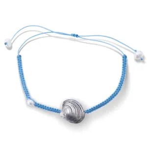 Master clam - macrame bracelet - silver 925 - black oxidation