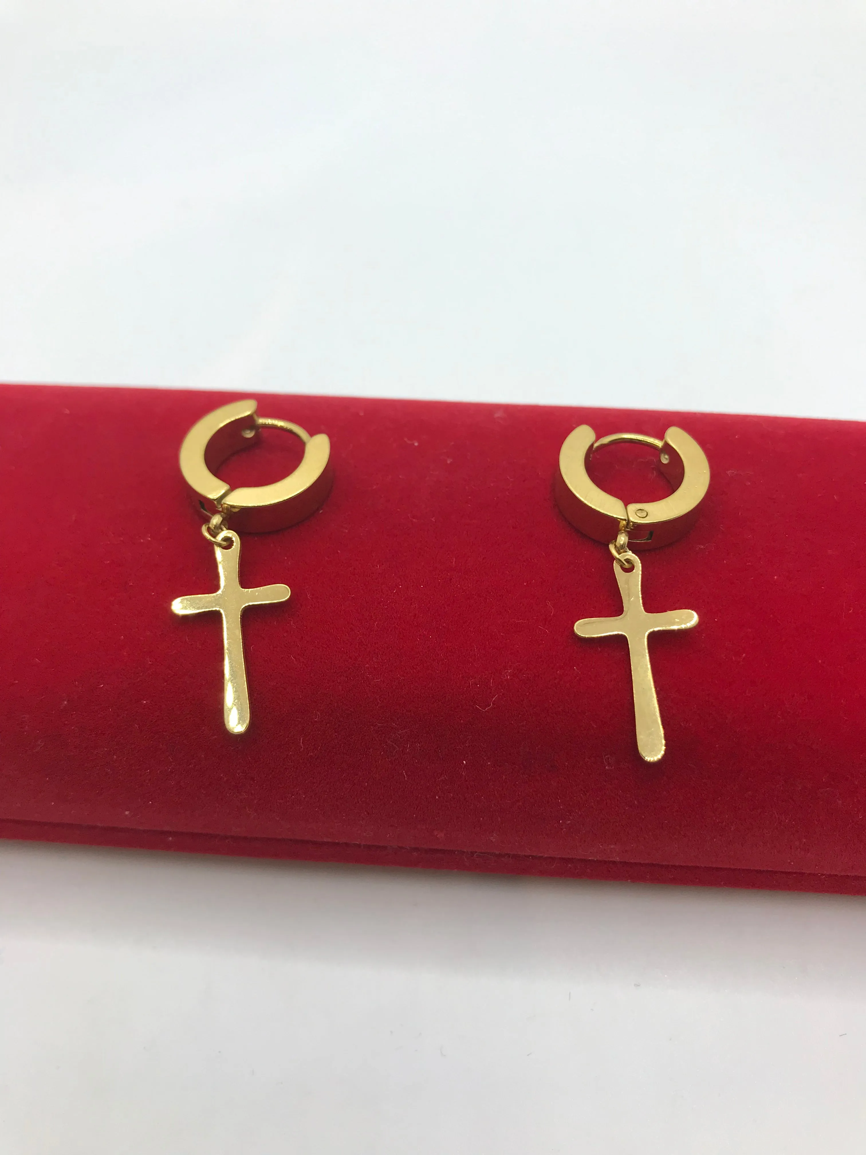 Mens hoop  gold plated earrings