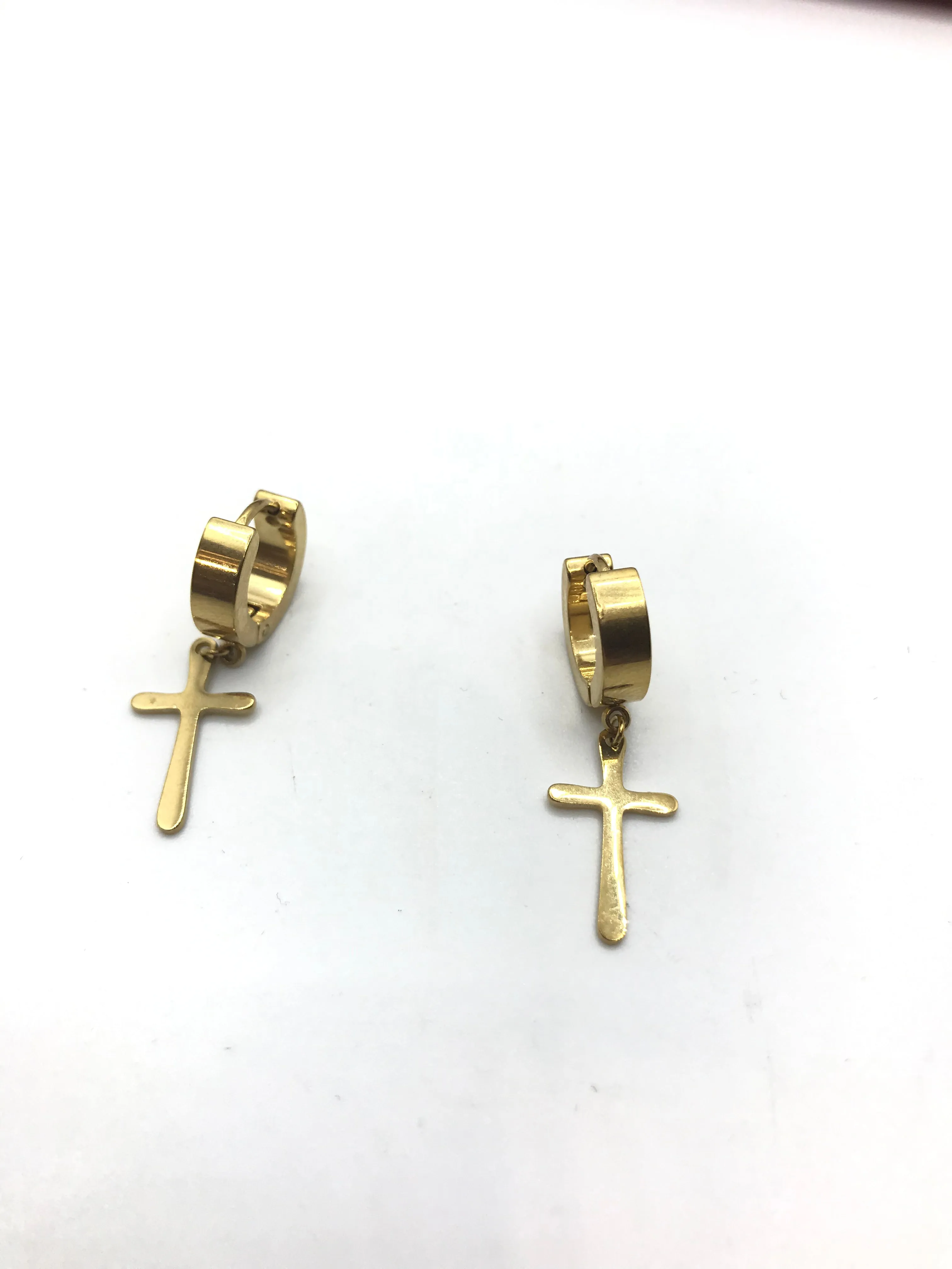 Mens hoop  gold plated earrings