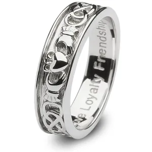 Mens Sterling Silver Claddagh Wedding Ring SM-SD9