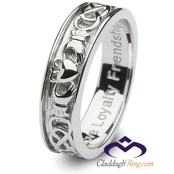 Mens Sterling Silver Claddagh Wedding Ring SM-SD9
