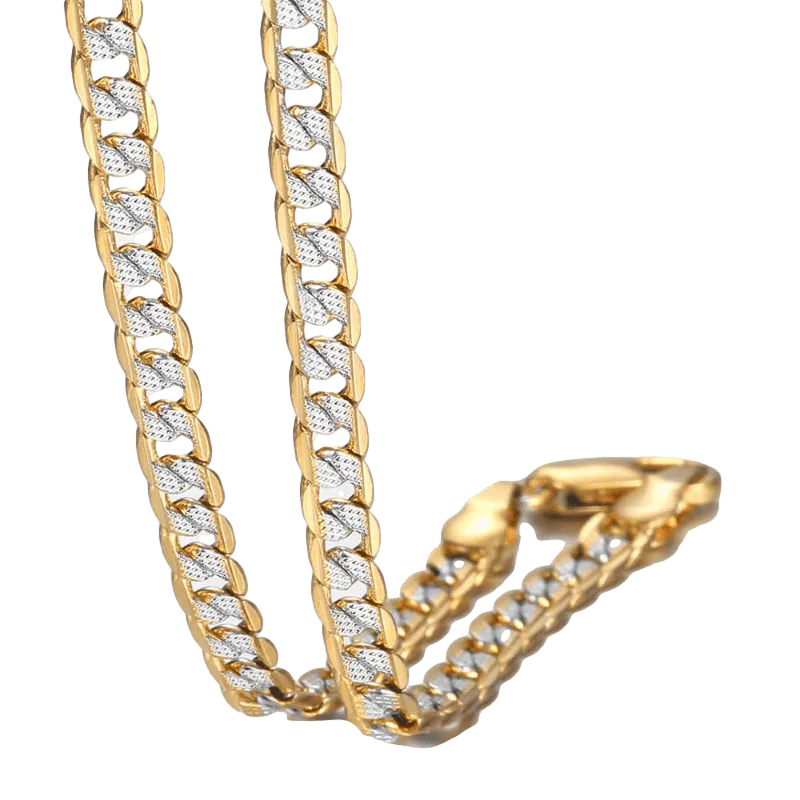 Mens Wide Gold Lobster Claw Necklace