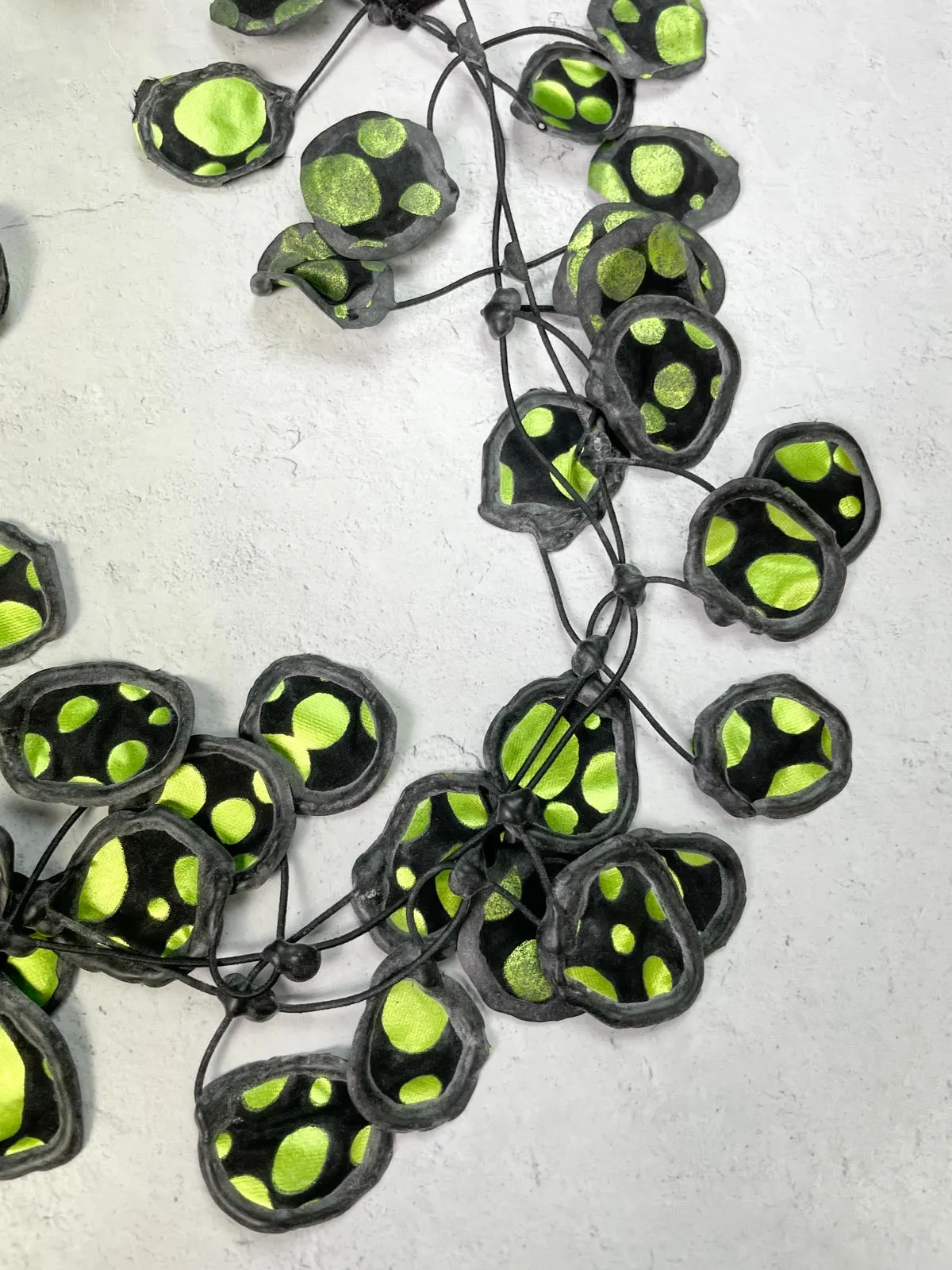 Metallic Polka Dot Necklace, Lime