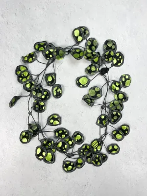 Metallic Polka Dot Necklace, Lime