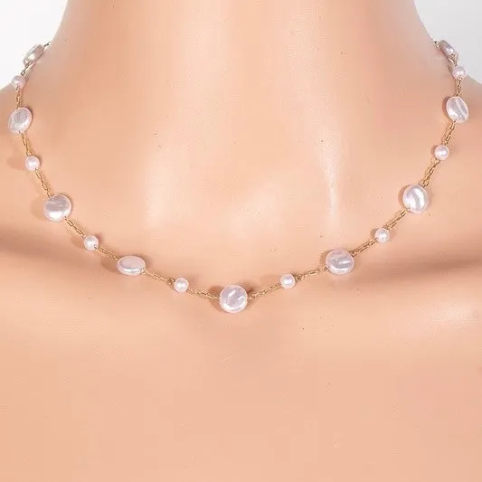 MIA FLAT PEARL NECKLACE