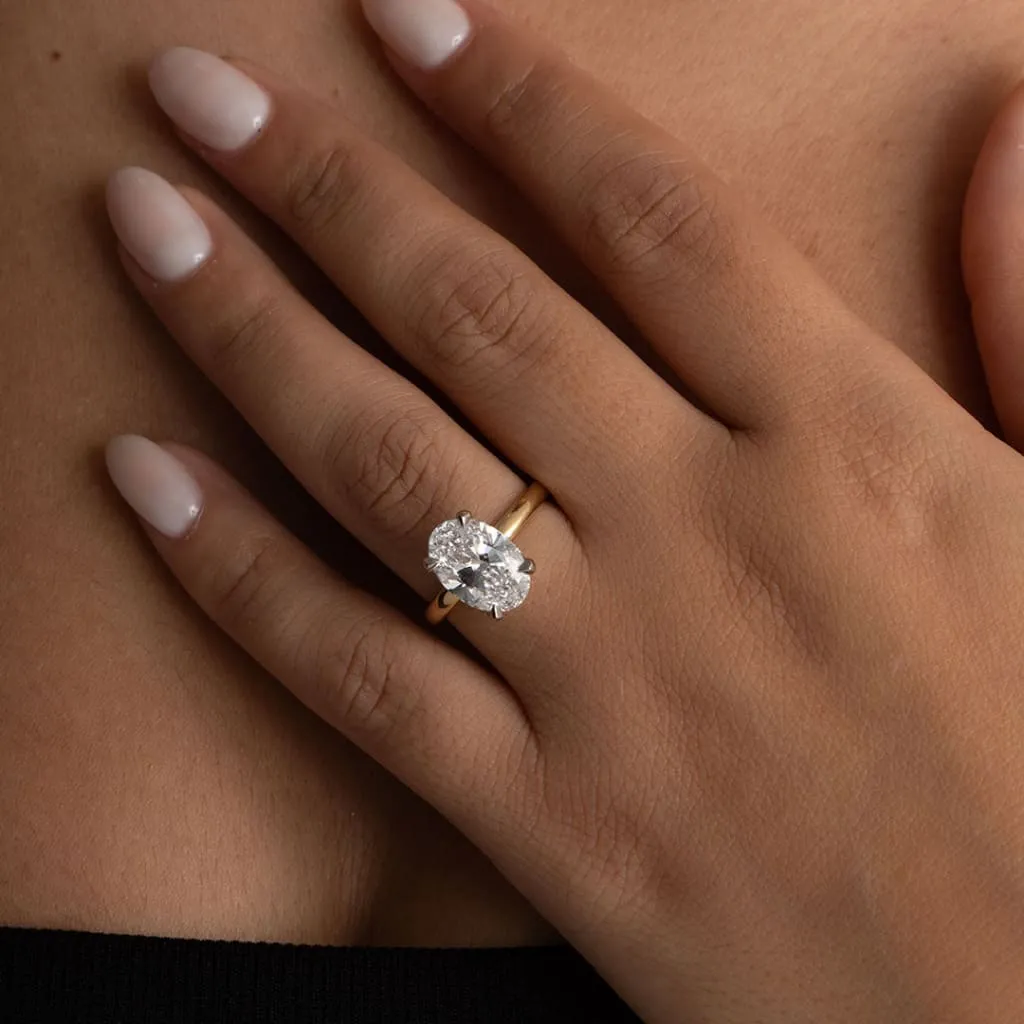 MIAMI 3.00ct | Oval Solitaire Lab Diamond Set in 18ct Gold