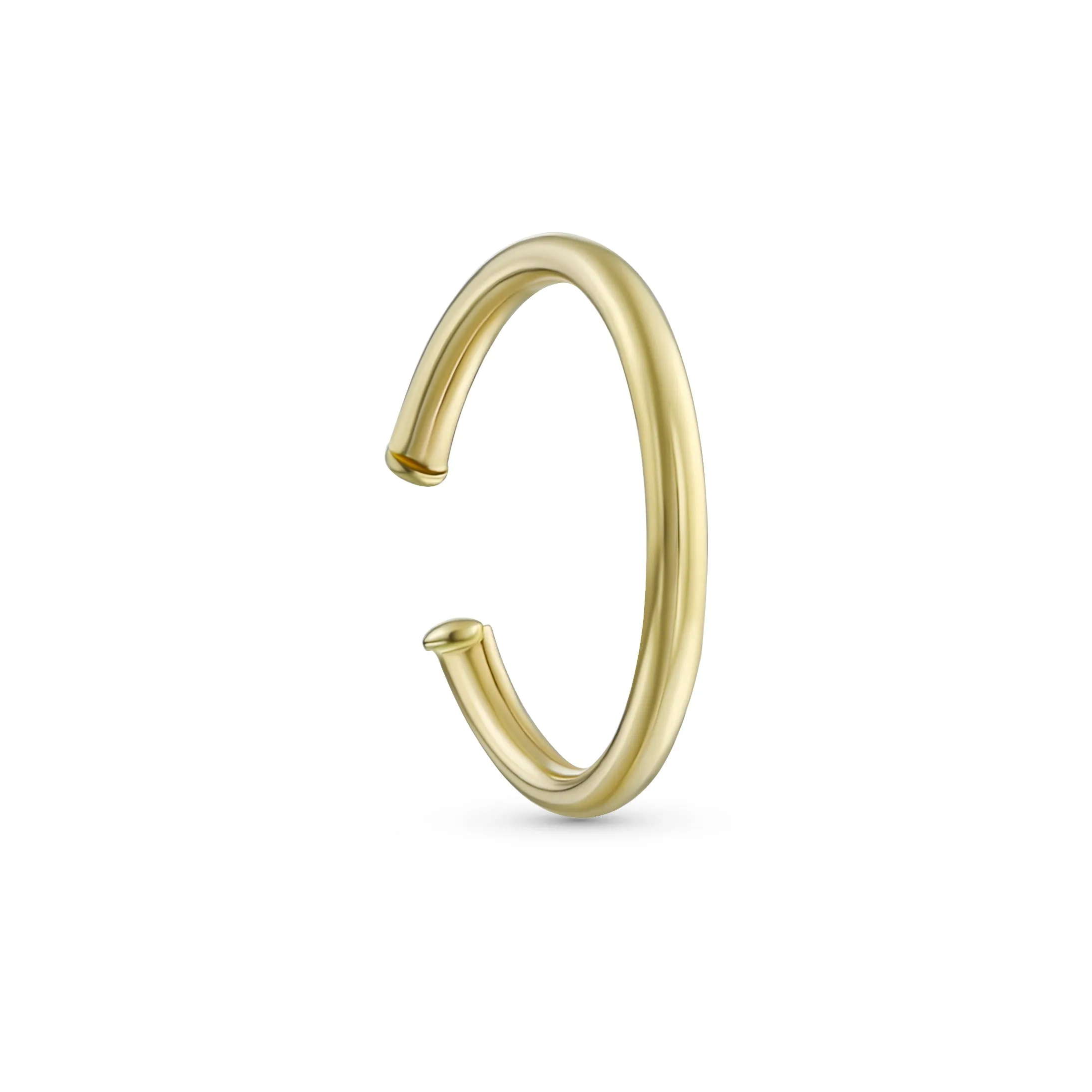 Mini Genuine 14K Gold Cartilage Ear Stud Septum Ring Nose Ring Conch Hoop