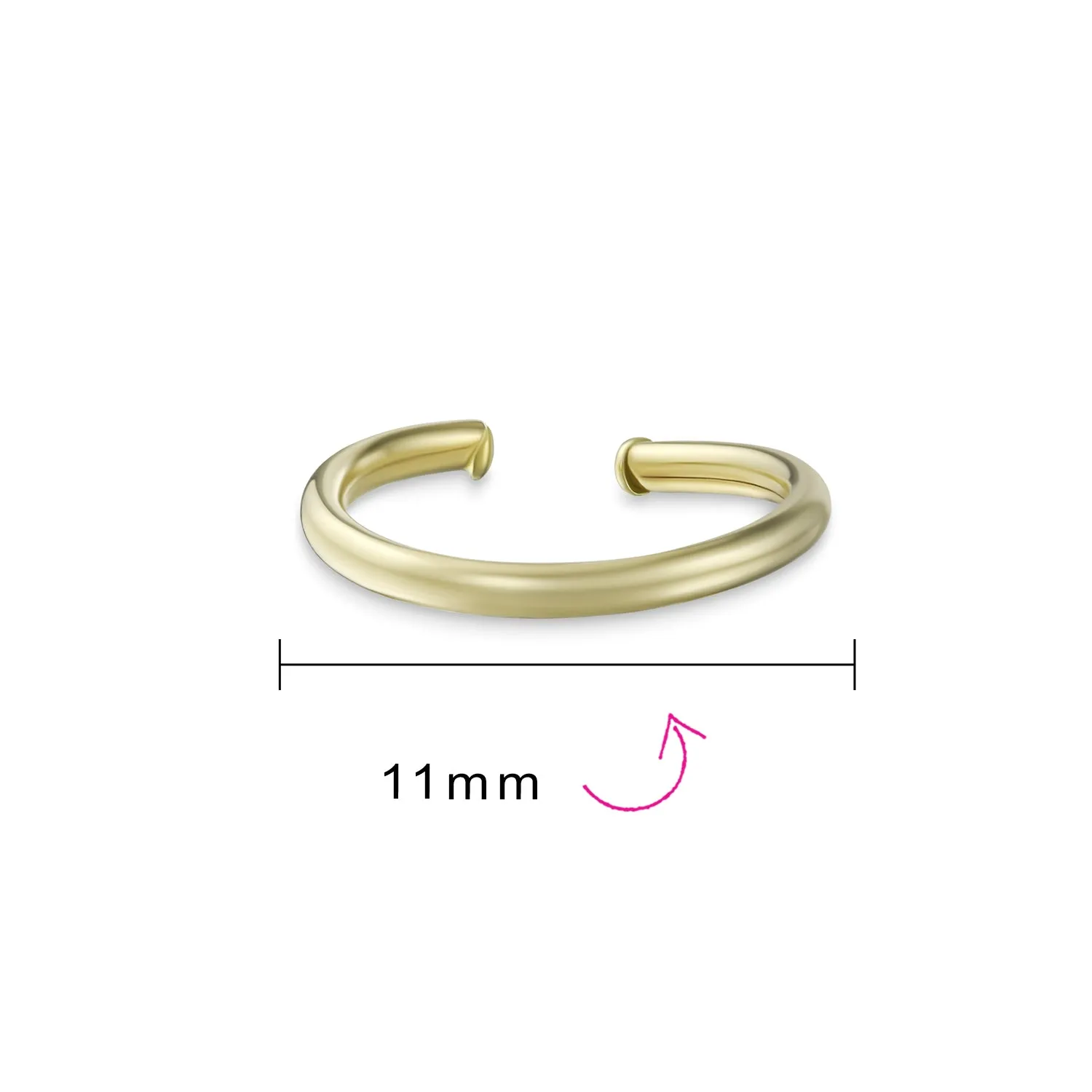 Mini Genuine 14K Gold Cartilage Ear Stud Septum Ring Nose Ring Conch Hoop