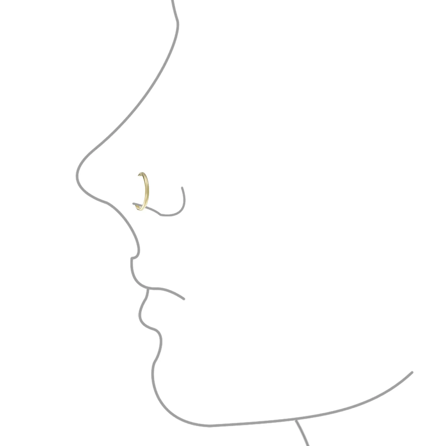 Mini Genuine 14K Gold Cartilage Ear Stud Septum Ring Nose Ring Conch Hoop