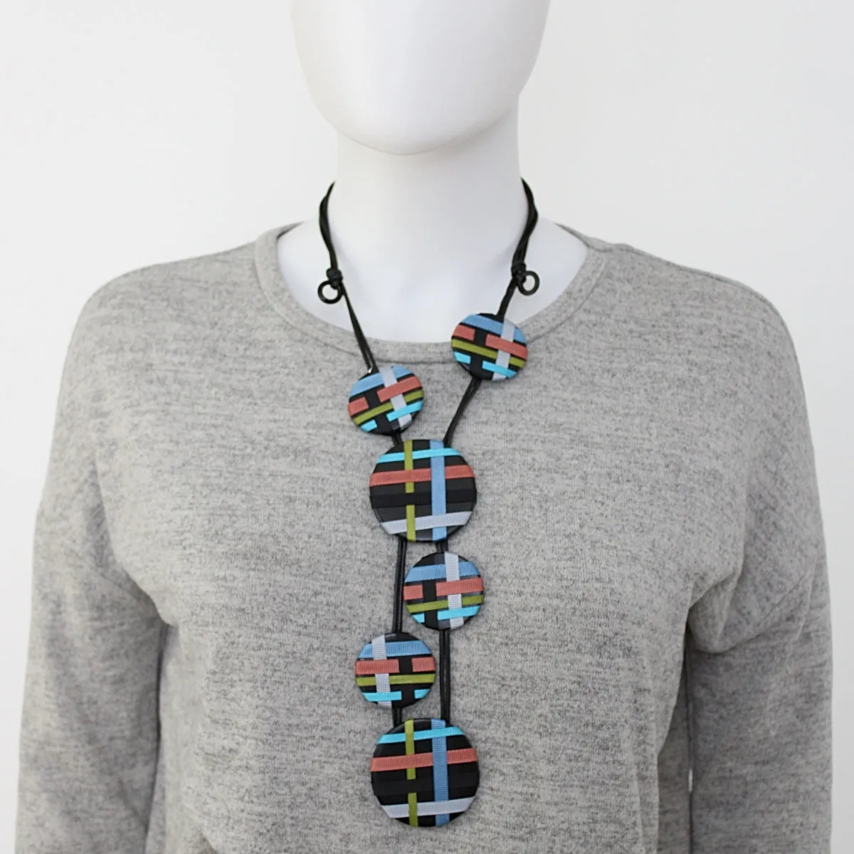 Multi Circles of Ribbon Fiona Necklace