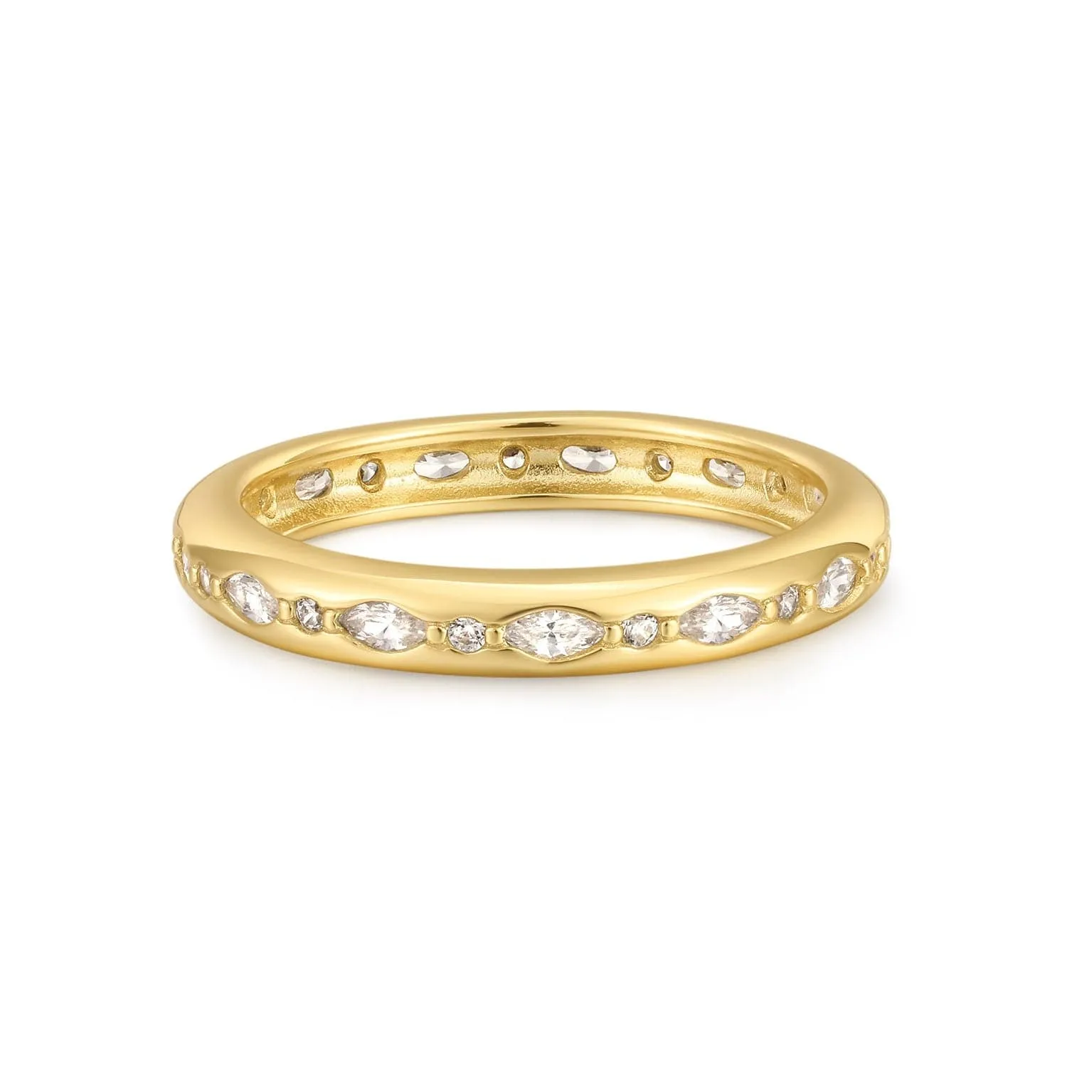 Multi Shaped CZ Channel Ring