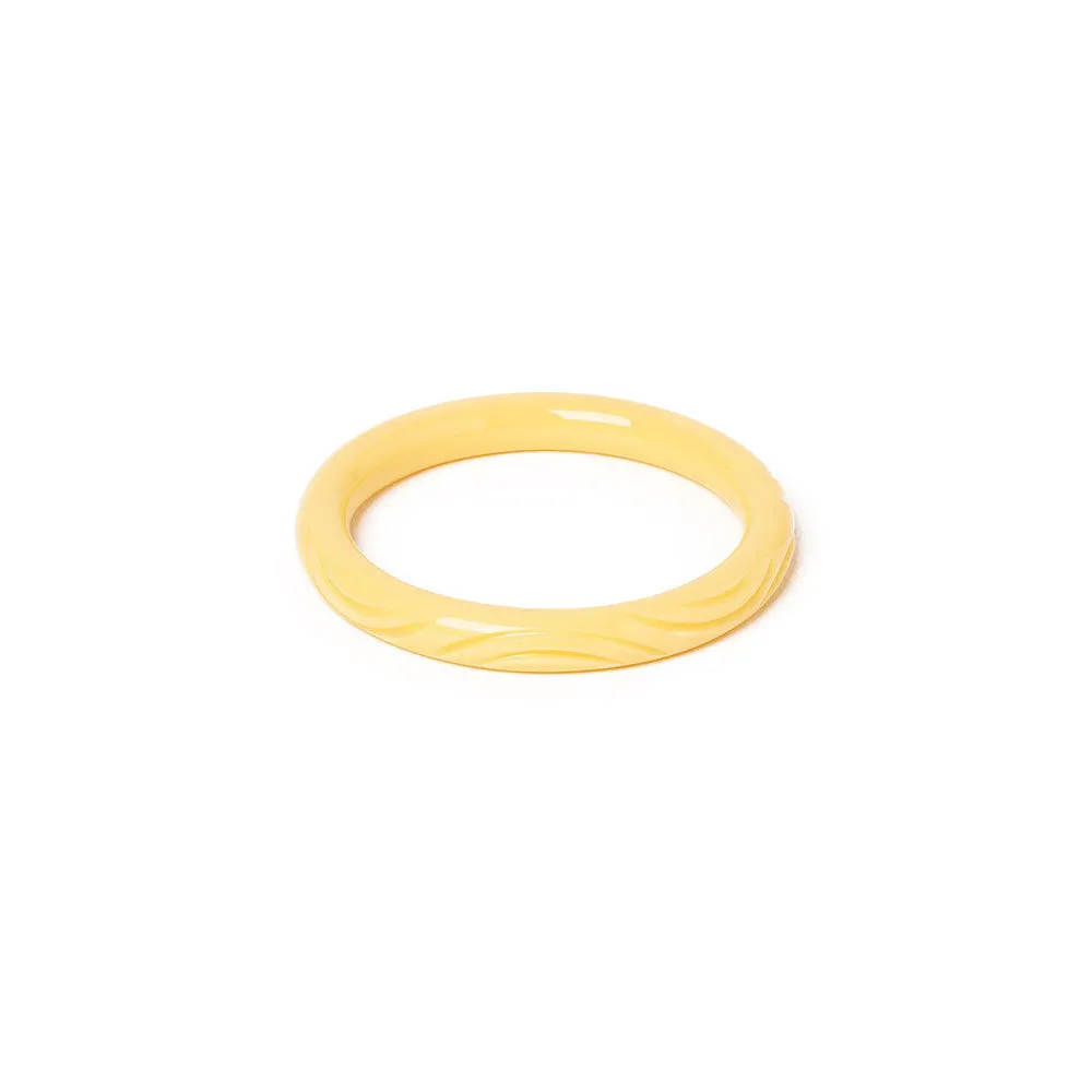 Narrow Buttery Heavy Carve Bangle by Splendette