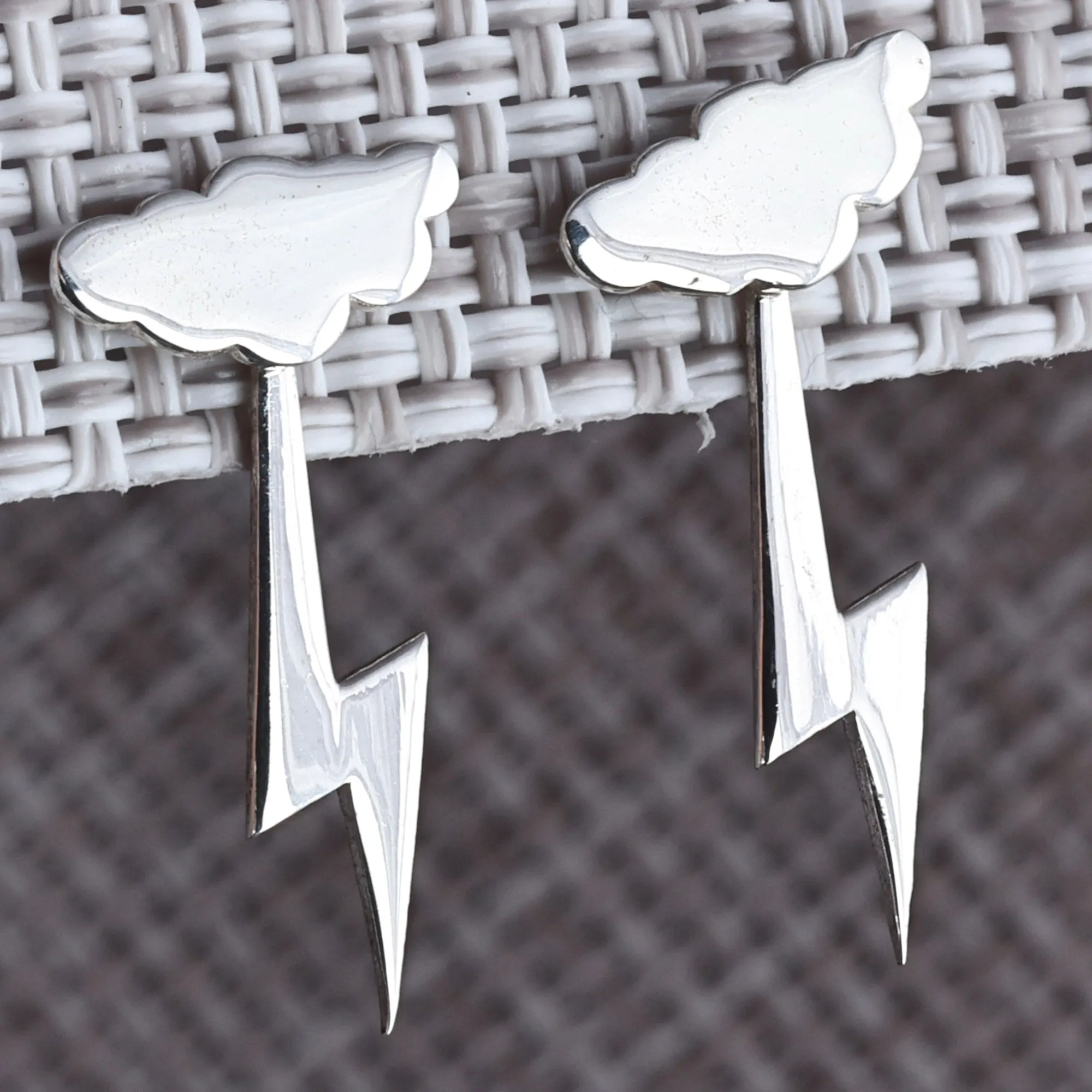 Nature-Themed Bolt Sterling Silver Ear Jacket Earrings - Style Thunder | NOVICA