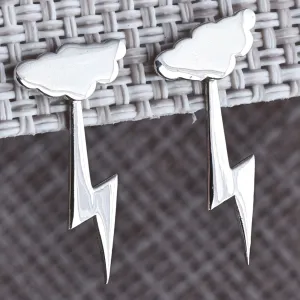 Nature-Themed Bolt Sterling Silver Ear Jacket Earrings - Style Thunder | NOVICA