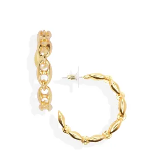 Nautical link hoop earrings