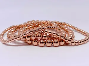 Necklace - 3mm, 4mm, 5mm, 6mm bead size for 14k Rose Gold Filled Beaded Necklace