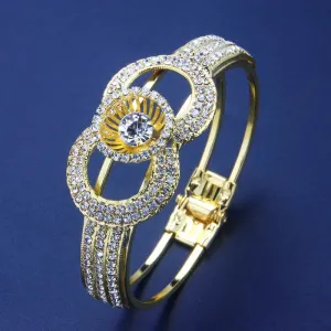 New Fashion Silver Color Stainless Steel Full Crystal Bracelet Flower Bracelet
