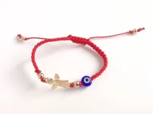 Newborn protection bracelet guardian angel charm - Mal de ojo bracelet - Red String baby bracelet