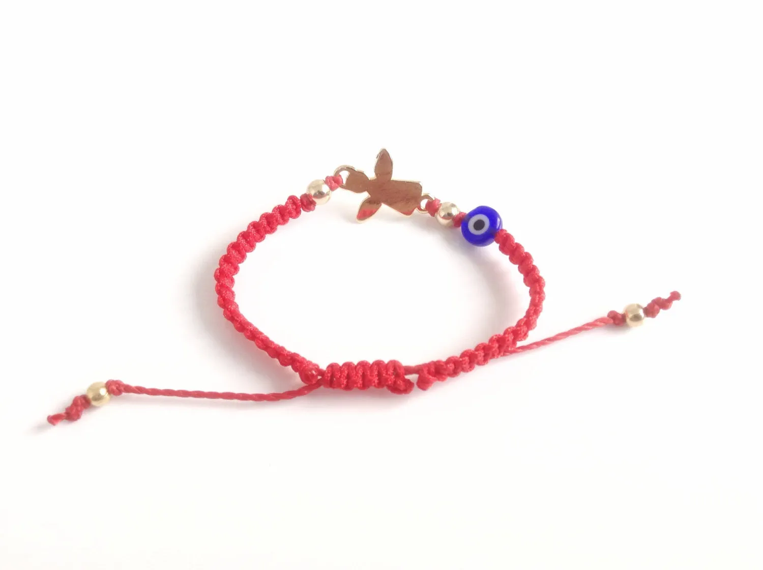 Newborn protection bracelet guardian angel charm - Mal de ojo bracelet - Red String baby bracelet