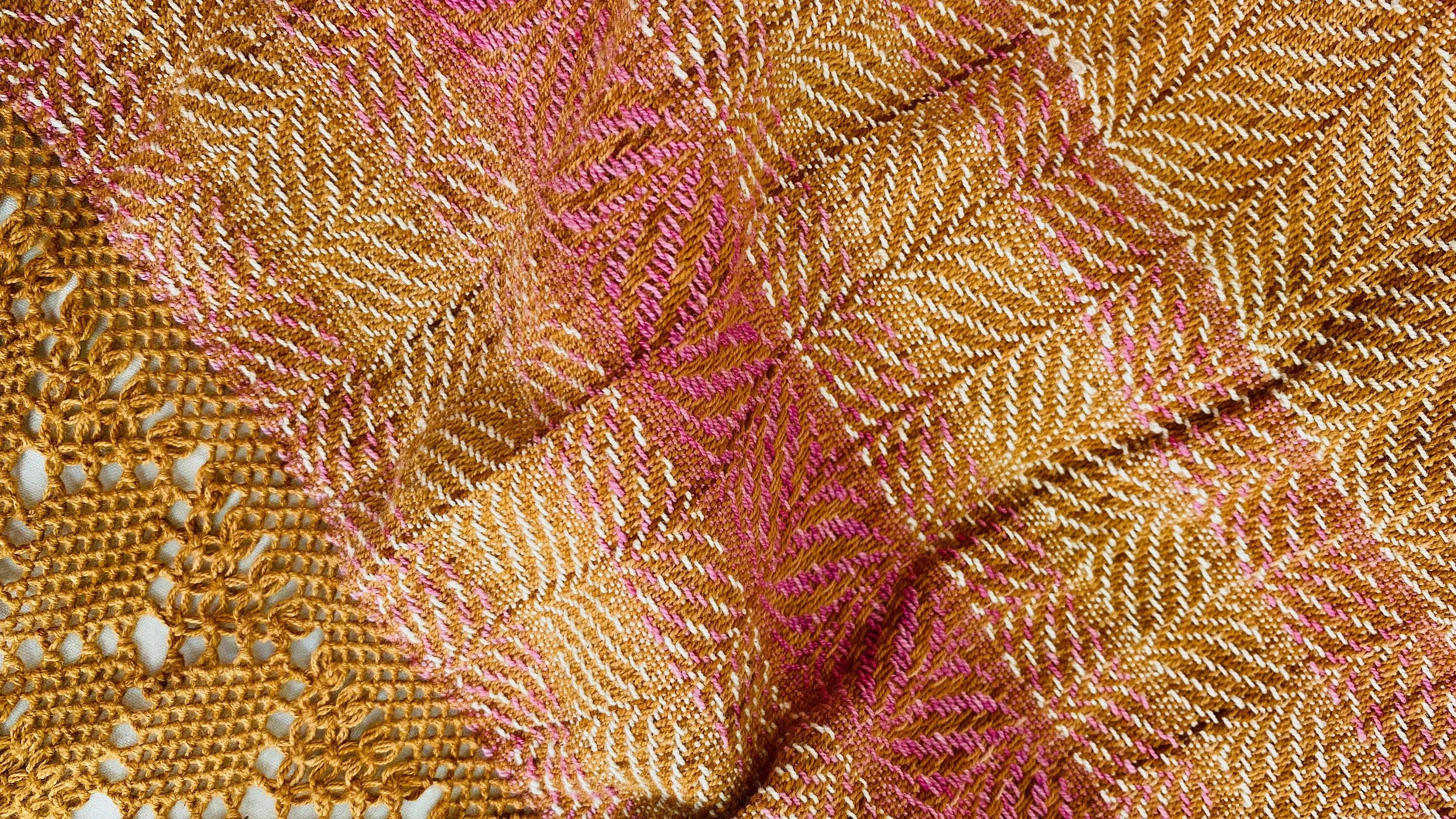 Oaxacan Rebozo Shawl. Fancy Fringe Work. Santa María Tlahuitoltepec