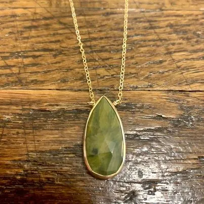 Ocean Jasper Gold Edge Necklace