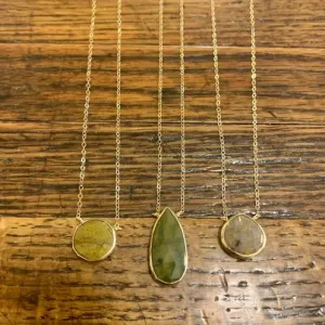 Ocean Jasper Gold Edge Necklace