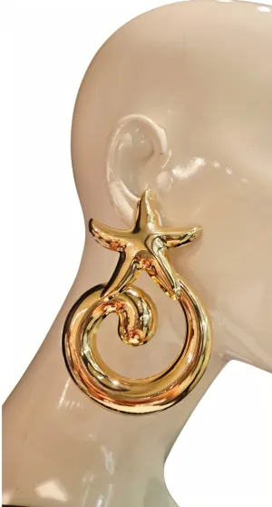 Ocean Swirl Earrings Gold