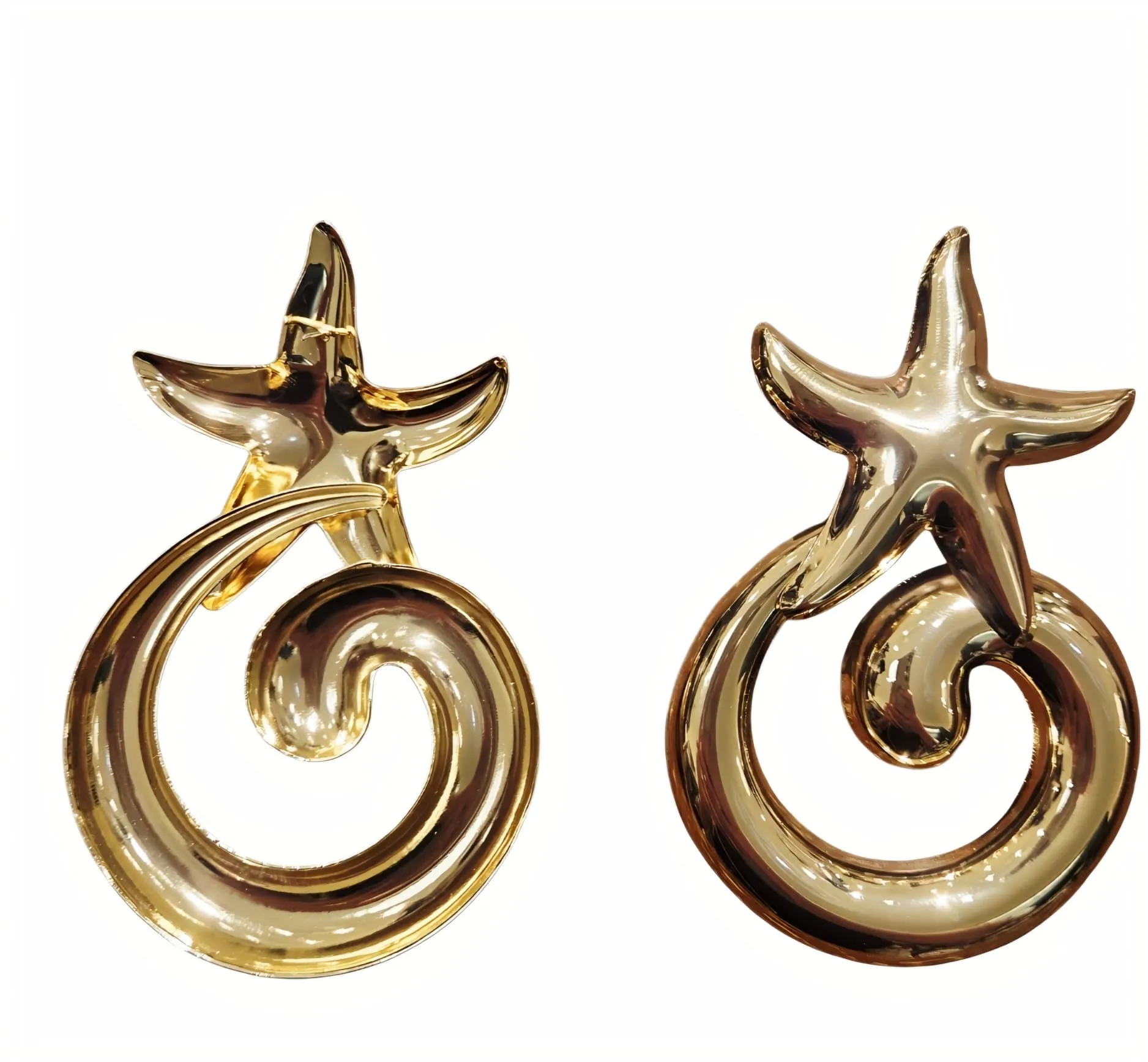 Ocean Swirl Earrings Gold