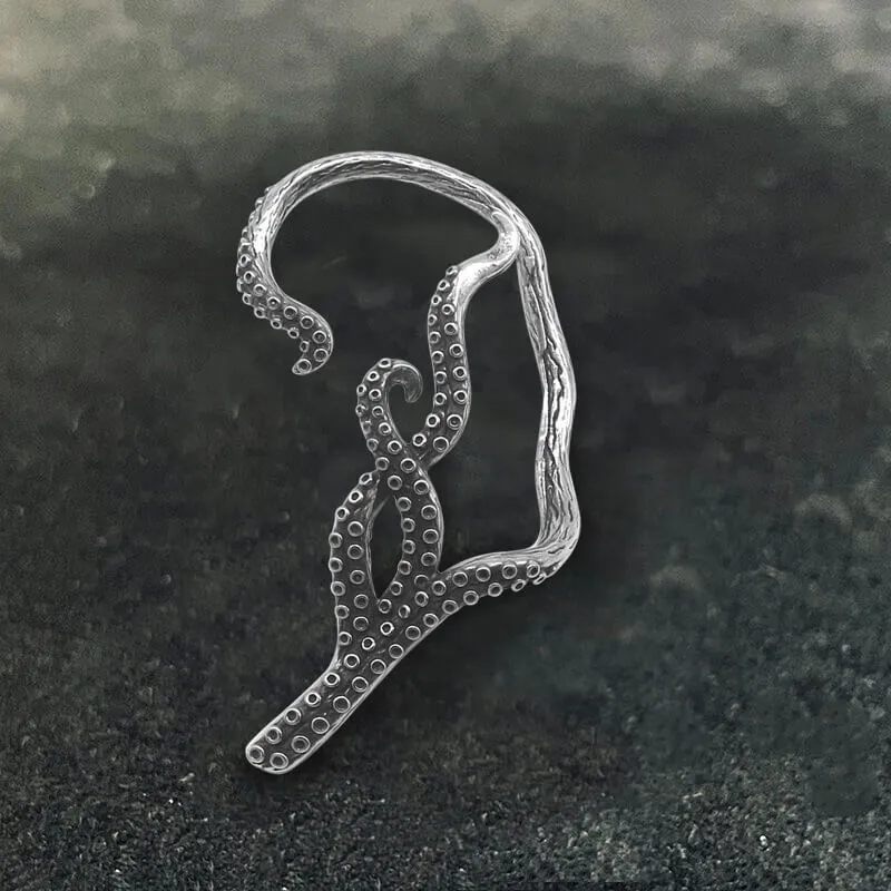 Octopus Tentacles Stainless Steel Ear Cuffs