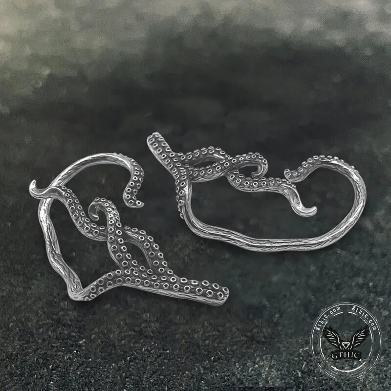 Octopus Tentacles Stainless Steel Ear Cuffs