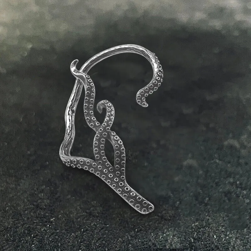 Octopus Tentacles Stainless Steel Ear Cuffs