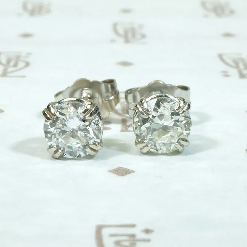 Old Cut Diamond Stud Earrings