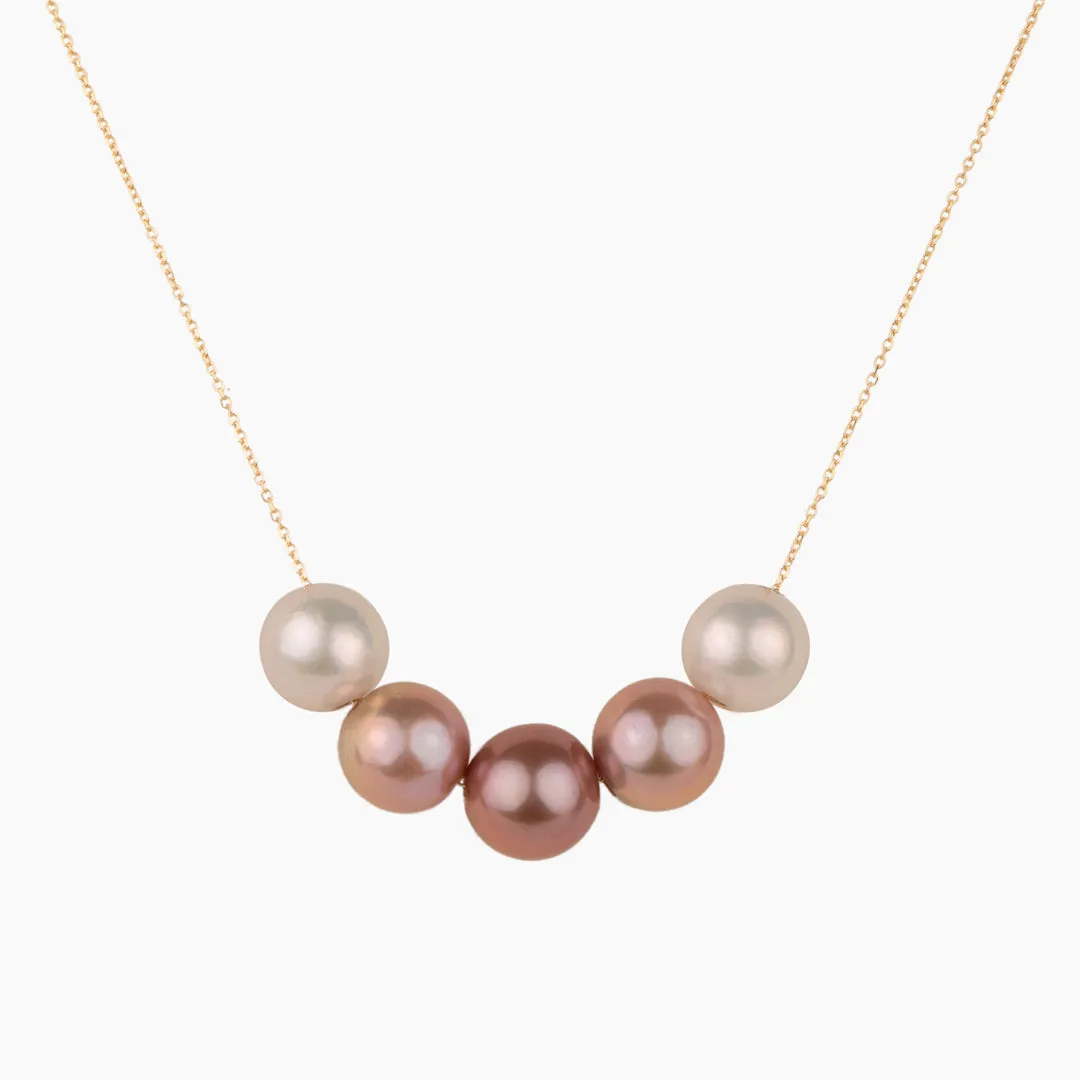 Ombre Pink Bali Pearl Necklace