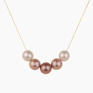 Ombre Pink Bali Pearl Necklace